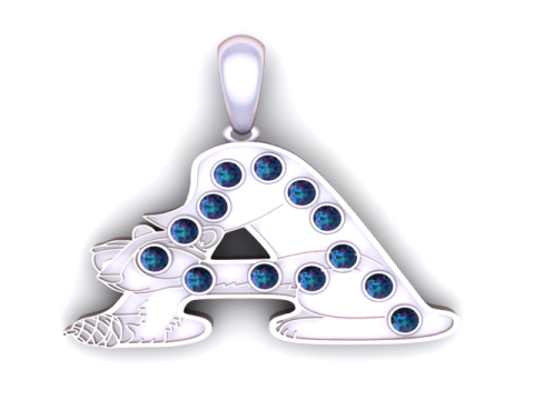 3D-модель для друку з підвіскою буква А 3D Принт Модель