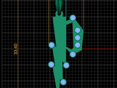 Model Cetak 3D Liontin Huruf P Model Cetak 3D
