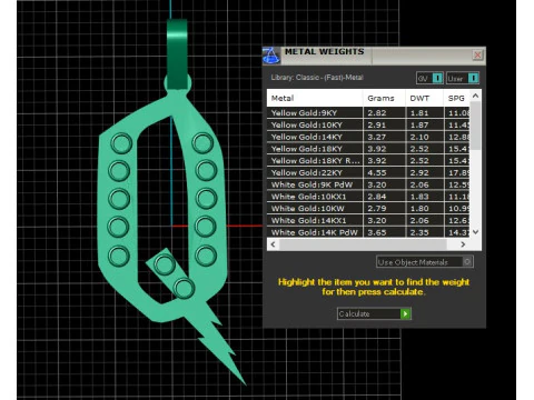 Modelo para impress&atilde;o 3D de pingente de letra Q Modelo de Impressão 3D