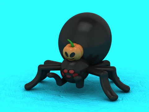 Cute Pumpkin Spider Toy 3D Printable Model 3D Print Model