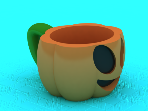 Modelo para impressão 3D de recipiente de copo de abóbora fofo Modelo de Impressão 3D