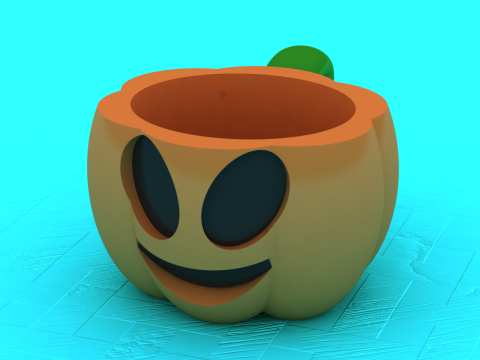 Modelo para impressão 3D de recipiente de copo de abóbora fofo Modelo de Impressão 3D