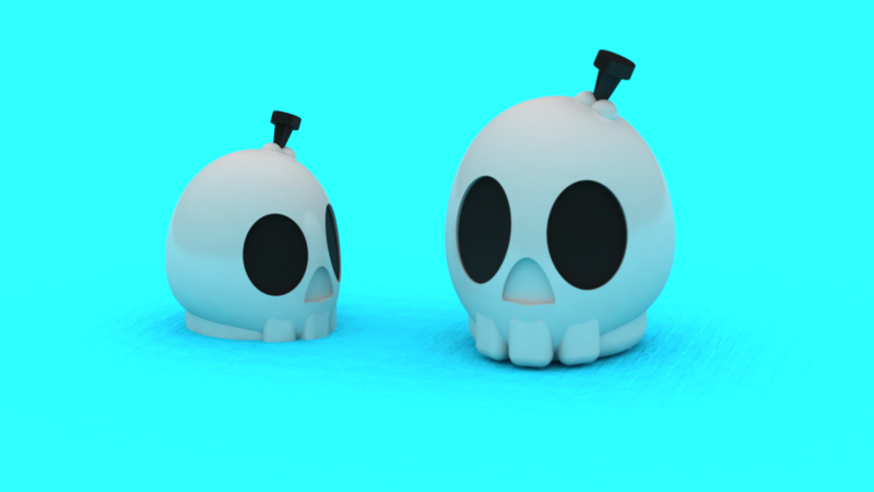 귀여운 해골 장난감 그림 3D 인쇄 가능한 모델 3D 프린트 모델 .c4d .max .obj .3ds .fbx .stl .blend 