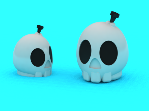 귀여운 해골 장난감 그림 3D 인쇄 가능한 모델 3D 프린트 모델