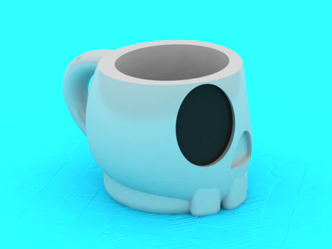 Skull Block Mug 3D Printable Model 3D Print Model