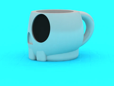 Skull Block Mug 3D Printable Model 3D Print Model