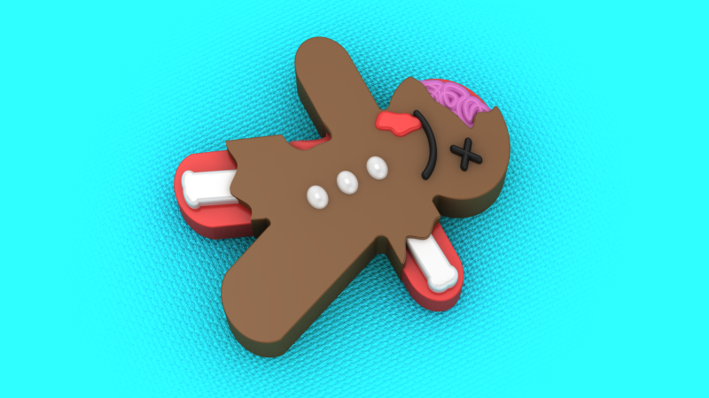 3D-модель різдвяного печива Zombie для друку 3D Принт Модель .c4d .max .obj .3ds .fbx .stl .blend 