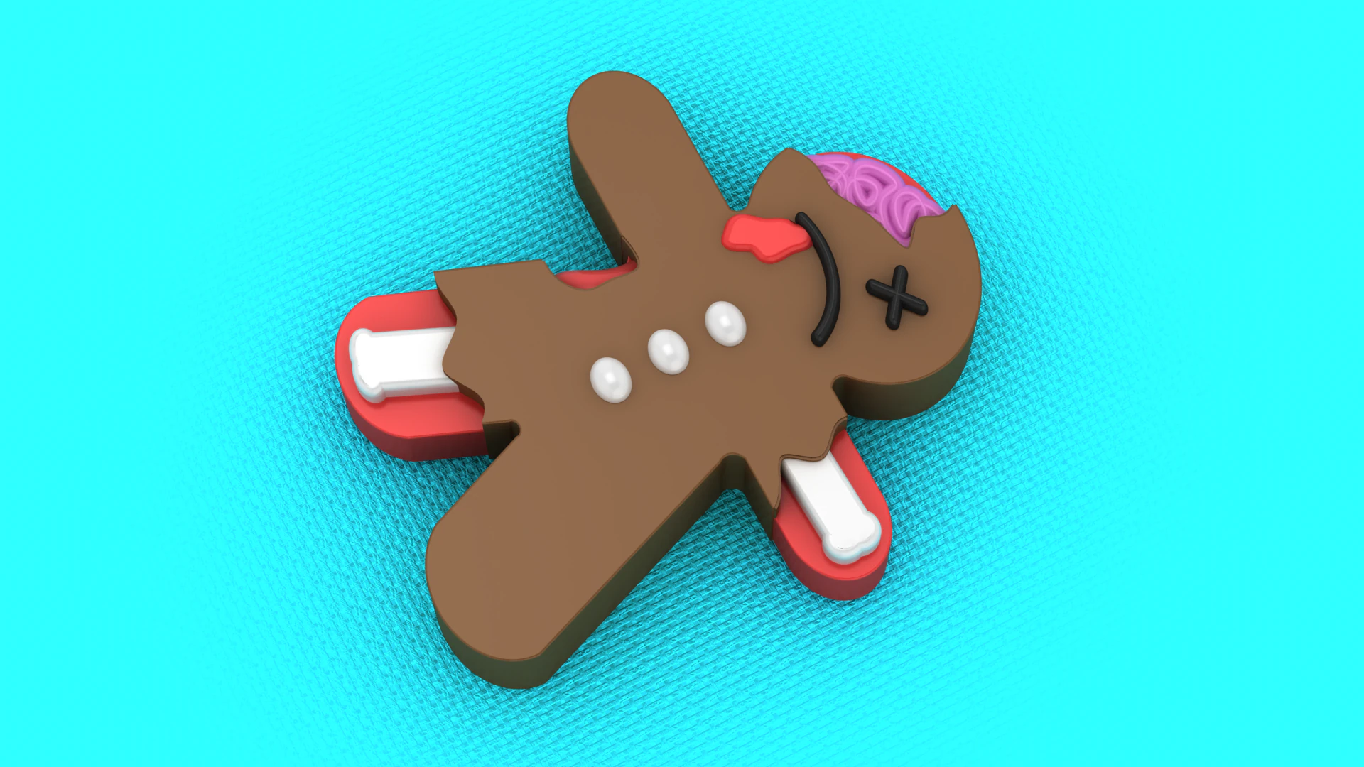Zombie Christmas Cookie 3D Printable Model 3D Print Model .c4d .max .obj .3ds .fbx .stl .blend