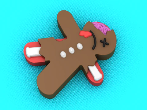 Zombie Christmas Cookie 3D Printable Model 3D Print Model