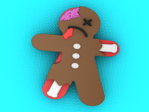 3D-модель різдвяного печива Zombie для друку 3D Принт Модель