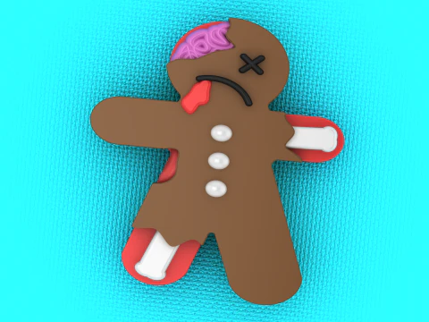 Zombie Christmas Cookie 3D Printable Model 3D Print Model