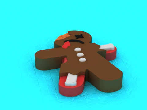 Zombie Christmas Cookie 3D Printable Model 3D Print Model