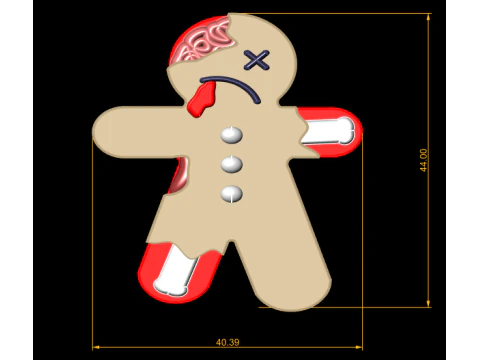 Zombie Christmas Cookie 3D Printable Model 3D Print Model