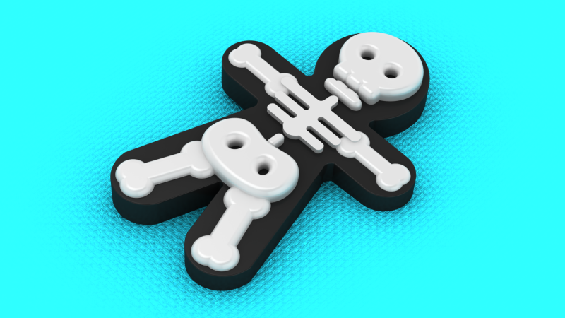 万圣节骷髅鞋 3D 可打印模型 3D 打印模型 .c4d .max .obj .3ds .fbx .stl .blend 