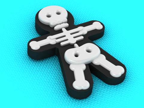 万圣节骷髅鞋 3D 可打印模型 3D 打印模型