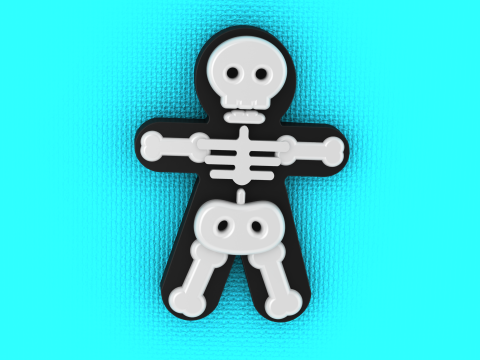 万圣节骷髅鞋 3D 可打印模型 3D 打印模型