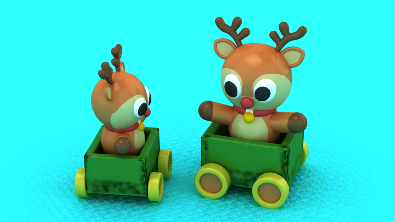 Modelo para impressão 3D de brinquedo de cervo de Natal Modelo de Impressão 3D .c4d .max .obj .3ds .fbx .stl .blend 