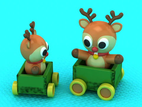 Model Cetak 3D Mainan Rusa Natal Model Cetak 3D