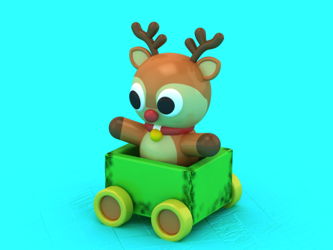 Modelo para impressão 3D de brinquedo de cervo de Natal Modelo de Impressão 3D