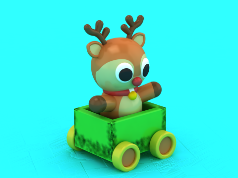 Modelo para impressão 3D de brinquedo de cervo de Natal Modelo de Impressão 3D