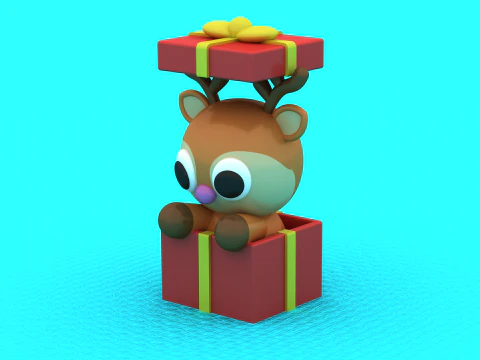 CHRISTMAS DEER ANIMAL TOY 3D Printable Model 3D Print Model