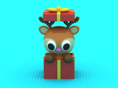 CHRISTMAS DEER ANIMAL TOY 3D Printable Model 3D Print Model