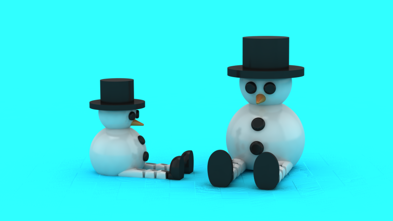 Winter Snowmen Toy 3D Printable Model 3D Print Model .c4d .max .obj .3ds .fbx .stl .blend