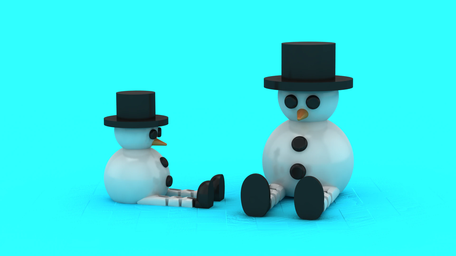 Winter Snowmen Toy 3D Printable Model 3D Print Model .c4d .max .obj .3ds .fbx .stl .blend 