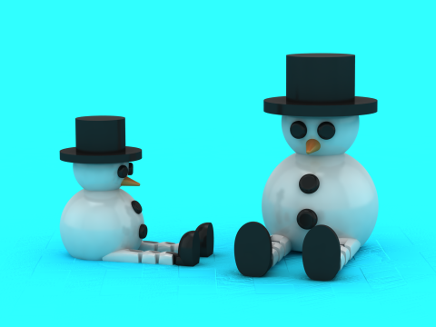 Kış Kardan Adam Oyuncak 3D Yazdırılabilir Model 3D Baskı Modeli