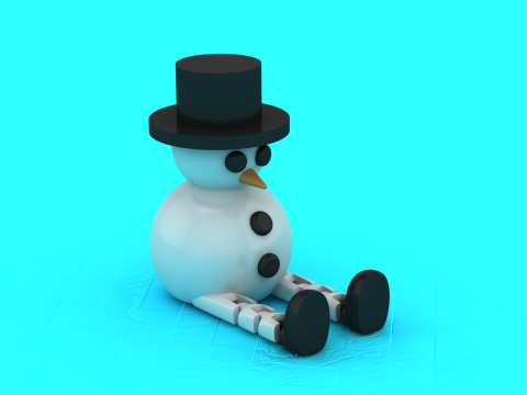 Modelo para impressão 3D de brinquedo de bonecos de neve de inverno Modelo de Impressão 3D