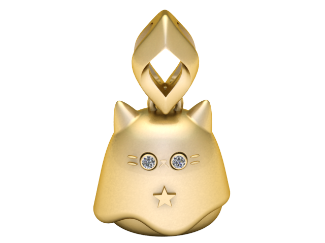Cat Star Charm 3D Printable Pendant Model 3D Print Model .c4d .max .obj .3ds .fbx .stl .blend