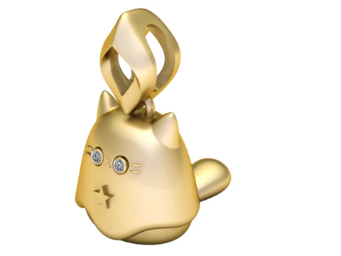 Cat Star Charm 3D Printable Pendant Model 3D Print Model