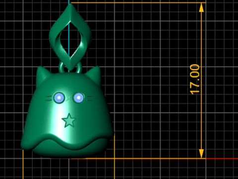 Modelo colgante imprimible en 3D con dije de estrella de gato Modelo de impresión 3D