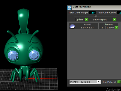 3D-модель ювелірного виробу для друку з милим жуком 3D Принт Модель