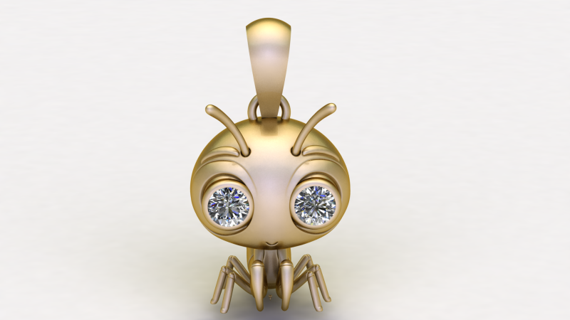 3D-модель ювелірного виробу для друку з милим жуком 3D Принт Модель .c4d .max .obj .3ds .fbx .stl .blend