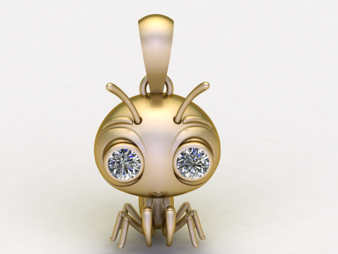 Model Perhiasan Cetak 3D Liontin Serangga Lucu Model Cetak 3D