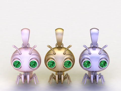 3D-модель ювелірного виробу для друку з милим жуком 3D Принт Модель