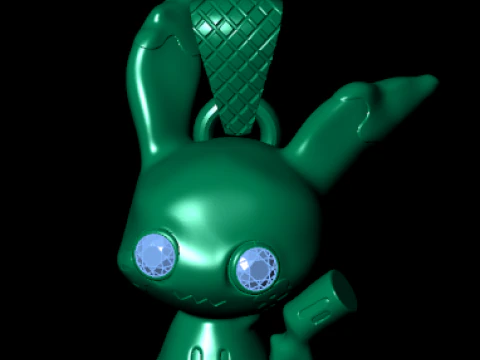 Ghost Bunny Charm 3D Printable Pendant Model 3D Print Model