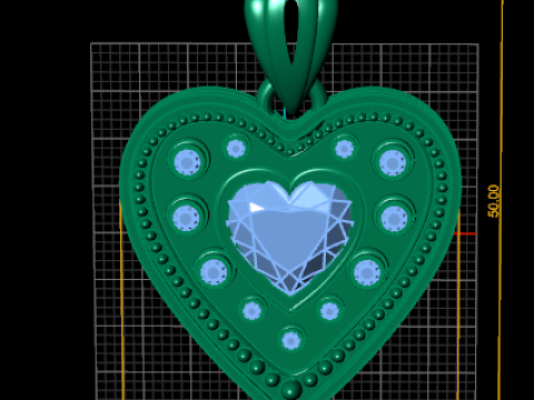 Modèle de bijoux imprimable en 3D avec pendentif halo de coeur élégant Modèles 3D en vedette