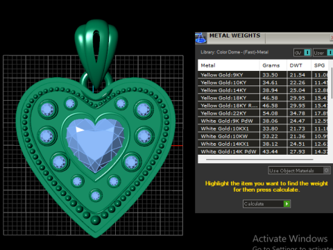 Modèle de bijoux imprimable en 3D avec pendentif halo de coeur élégant Modèles 3D en vedette