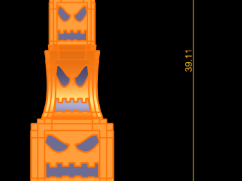 Modelo imprimível em 3D do brinquedo empilhado da torre do monstro da abóbora Modelo de Impressão 3D