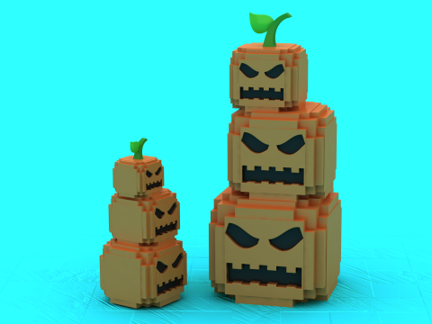 Model Cetak 3D Mainan Menara Monster Labu Halloween Model Cetak 3D