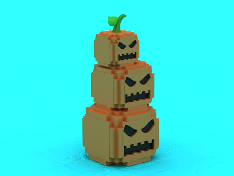 Halloween Pumpkin Monster Tower Toy 3D Printable Model 3D Print Model