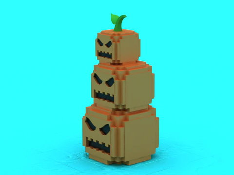 Halloween Pumpkin Monster Tower Toy 3D Printable Model 3D Print Model
