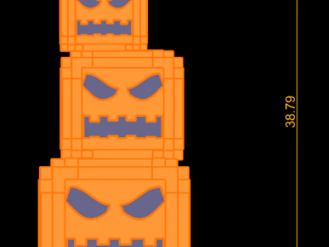 Halloween Pumpkin Monster Tower Toy 3D Printable Model 3D Print Model