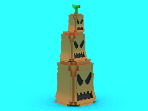 Brinquedo estilizado Pumpkin Monster Tower modelo 3D para impressão Modelo de Impressão 3D