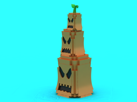 Brinquedo estilizado Pumpkin Monster Tower modelo 3D para impressão Modelo de Impressão 3D