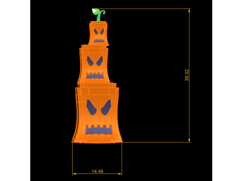 Brinquedo estilizado Pumpkin Monster Tower modelo 3D para impressão Modelo de Impressão 3D