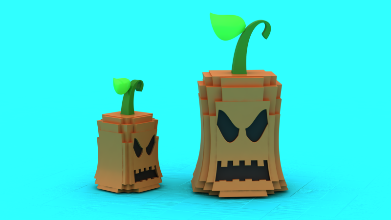 Blocky Halloween Boss 3D Printable modle 3D Print Model .c4d .max .obj .3ds .fbx .stl .blend