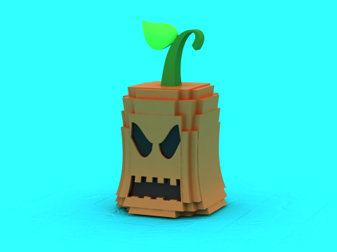 Блочный Хэллоуин Босс 3D модель для печати 3D Принт Модель